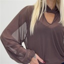 maglia due pezzi trasparente tulle